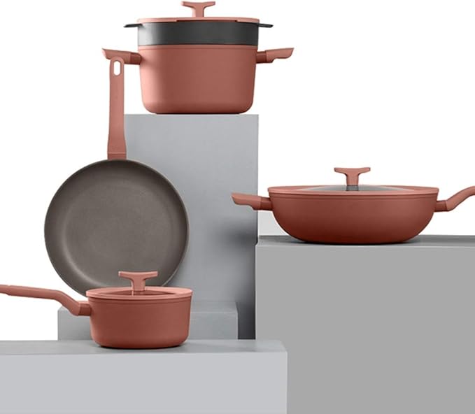 Kitchen Household Aluminum Alloy Pot Set Super Platinum Non Stick Coating Common for Multiple Stoves Easy to Clean Cookware Set
