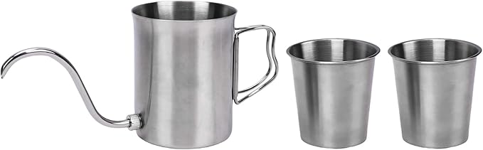 Coffee Maker Foldable Stainless Steel Pour Over Dripper with 2 Outdoor Cups Perfect for Camping Trips