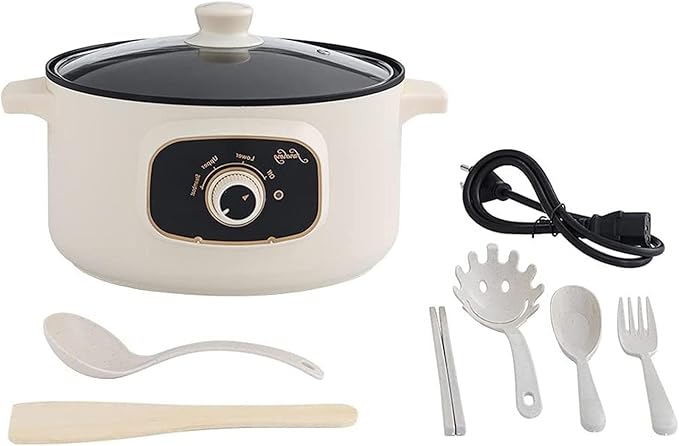 Rice Cooker - Rice Cooker With Steamer Basket 110V Electric Skillet Multi-Functional Rice Cooker Food Steamer Nonstick Personal Hot Pot With Lid Home Steam Simmer Stir Fry Griddle(26cm(3.5L))