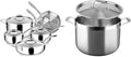 Duxtop Whole-Clad Tri-Ply Stainless Steel Induction Cookware Set 10PC Kitchen Pots and Pans Set &amp Whole-Clad Tri-Ply Stainless Steel Stockpot with Lid 8 Quart Kitchen Induction Cookware