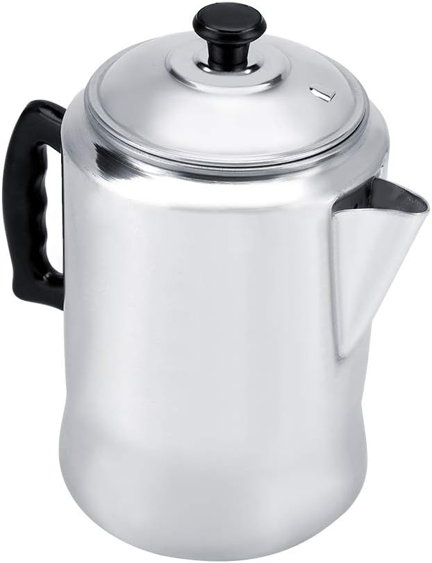 Coffee Maker Pot Aluminum Alloy Percolator Tea Kettle with Lid Stove Top Safe Percolator Coffee Pot for Home Kitchen Use