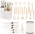 19 Piece Silicone Kitchen Utensil Set with Storage Bucket Non-Stick Cookware Tools Camping Chef Kit Food Grade Heat Resistant Silicone and Rust-Proof Coating