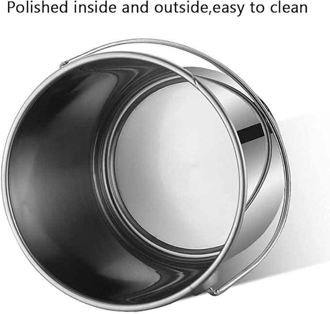 Stainless Steel Bucket with Lid Commercial Soup Bucket Household Thick Durable Large-Capacity Multi-Purpose Water Storage Bucket Used for Gas Stove/Induction CookerB25cm