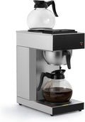 SYBO 12-Cup Commercial Drip Coffee Maker Pour Over Coffee Maker Brewer with 2 Glass Carafes and Warmers Stainless Steel Cafetera SF-CB-2GA