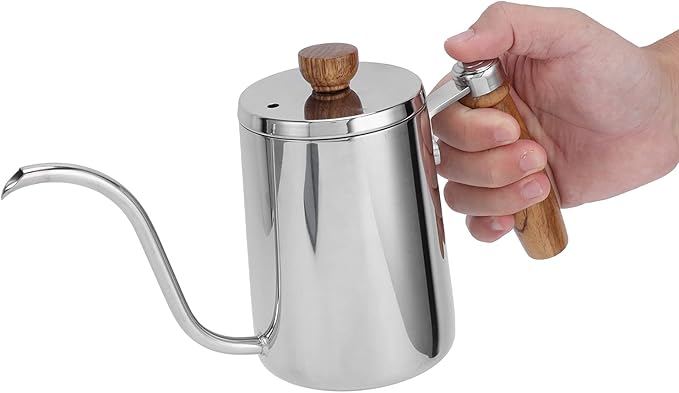 ZJchao Pour Over Coffee Maker Pot Set Coffee Making Kit with Container Funnel Filter Papers and Thermometer for Coffee Lovers Household Hand Brewing Accessory (Stainless steel