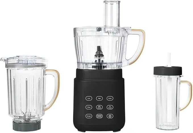 3-in-1 Kitchen System with Powerful Motor Food Processor Personal Blender &amp Multiple Functions for Smoothies (Black Sesame)