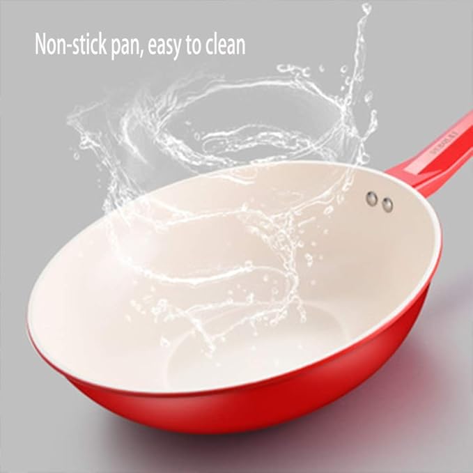 3 Piece Cookware Set Non Stick – InductionStock PotFrying PanWokSturdy HandleChemical-Free Kitchen SetsGas and Electric HobsEasy to Clean Large Pan