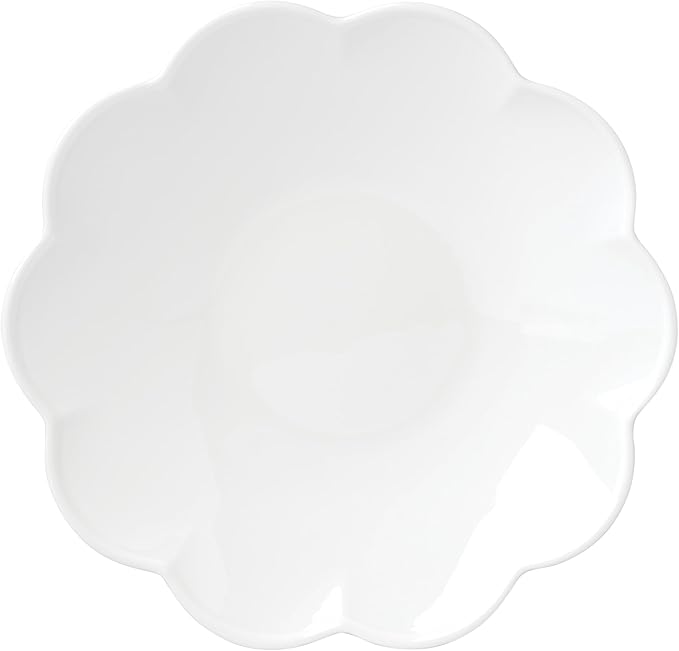 Lenox Dinnerware Set Studio 1414 Scallop 12-Piece Set Service For 4 Bone China Material Dishwasher &amp Microwave Safe Home And Kitchen Kitchen And Dining Plates And Bowls Sets (White 12 Piec