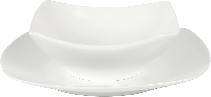 Gibson Home Zen Buffet Matte Porcelain Chip and Scratch Resistant Plates and Bowls Dinnerware Set - White Service for 4 (8pcs)