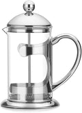 French Press Coffee Maker | Stainless Steel Coffee Press Pot Layer Filters for Pour Over Brewing | Borosilicate Glass (Clear)