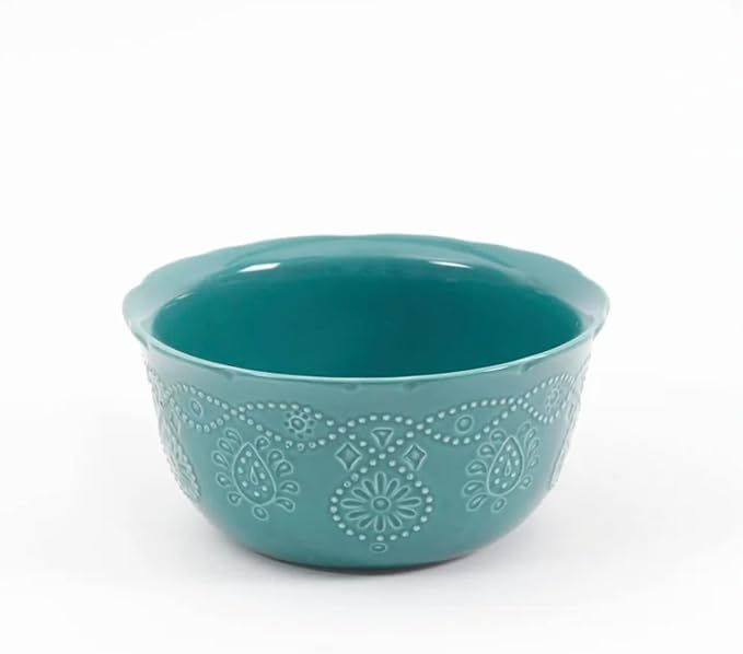 Farmhouse Cowgirl Lace 12-Piece Dinnerware Set Teal