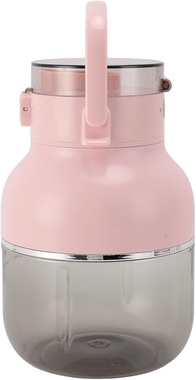 Portable Blender Cup Electric Juicer Cordless 500ML USB Rechargeable Mini Blender Cup with Straw (Pink)