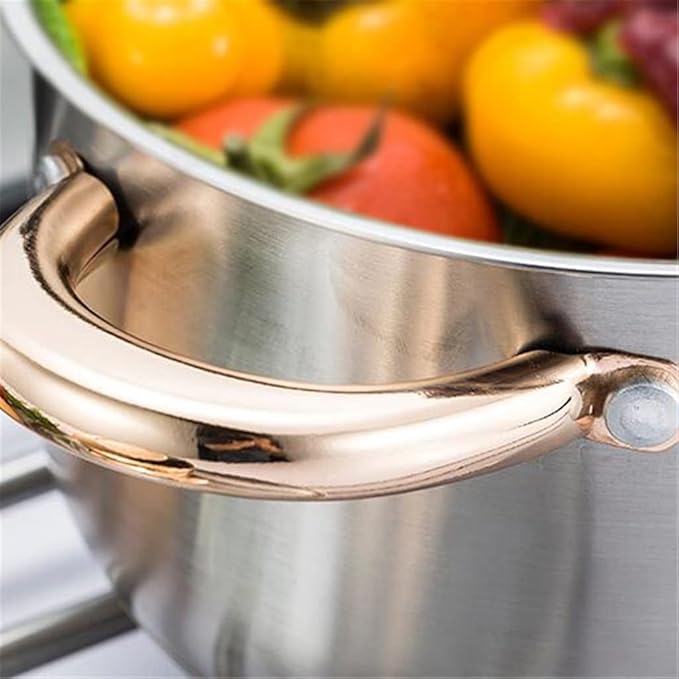 Pots and Pans Sets Frying PanCookware Set Soup Pot Stainless Steel Stew Cooking Pots Cooker Casserole Kitchen Saucepan Double Boiler Steamer