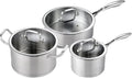Pots and Pans Sets Frying pan3 Cookware 6 Pieces Stainless Steel Cookware Cooking Casserole Set Set Milk Pan Wok Home Kitchen (A (B