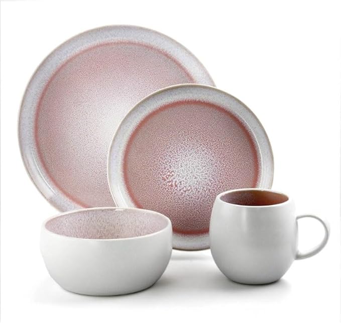 16 Piece Stoneware Dinnerware Set Dinner Plates Set Food Plate Dish Ceramic Dishes To Eat Sets Tableware