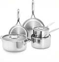 5 Ply Stainless Steel Cookware Set8-PieceProfessional Kitchen Cooking Heavy Chef QualityPFOA PTFE &amp PFOS FreeInduction Non-Toxic Oven SafeBest 18/8 Full Clad