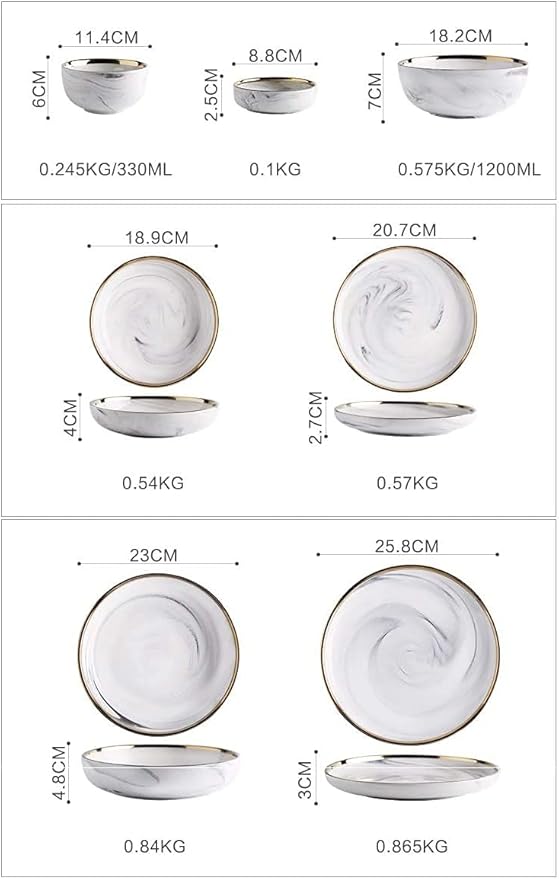 Elegant Dinnerware Set Dinner Plates Bowls Set Dinnerware Set Ceramics European Style Marble Dishes And Plates Porcelain Cake Dish Pastry Fruit Tray Ceramic Tableware Ste2 People