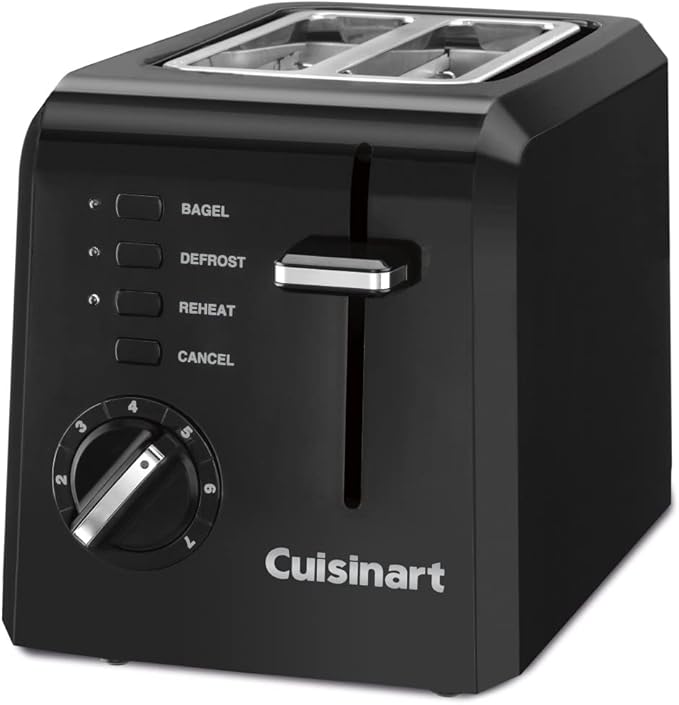 Cuisinart DCC-3200BKSP1 Perfectemp 14 Cup Progammable with Glass Carafe Coffee Maker Black Stainless Steel &amp CPT-122BK 2-Slice Compact Plastic Toaster Black