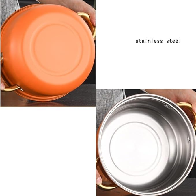 Stainless Steel Flat Bottomed Pan Non Stick Frying Set Soup Pot 12 Piece Household