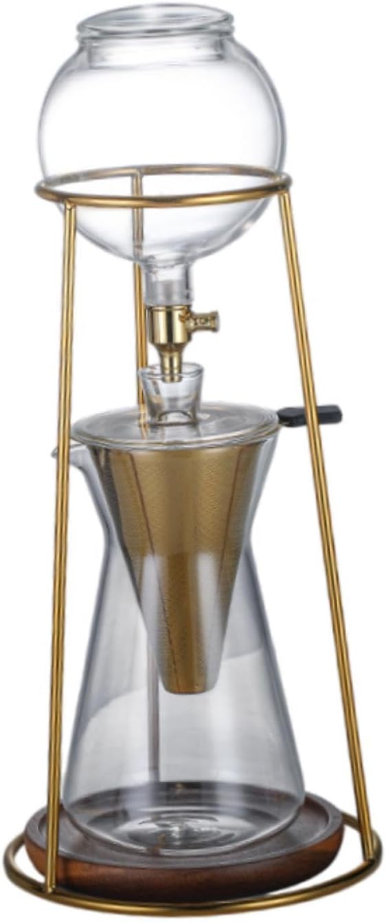 Ice Drip Coffee Maker Pot Accessories Glass 700ml Adjustable Water Flowing Cold Brew Coffee Maker Pitcher for Home Bar Camping