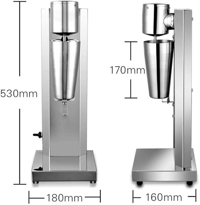 Electric Milkshake Maker 110V 18000RMP Commercial Stainless Steel Drink Mixer Machine Smoothie Malt Blender with 2 Speed Adjustable (Single Head)