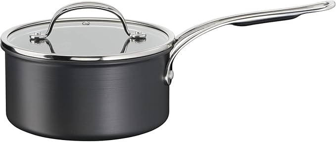 Jamie Oliver by Tefal Cook’s Classics Saucepan Set 3-Piece – Hard Anodised Aluminium Non-Stick Glass Lids Riveted Handles Oven-Safe Induction Compatible – H912S344