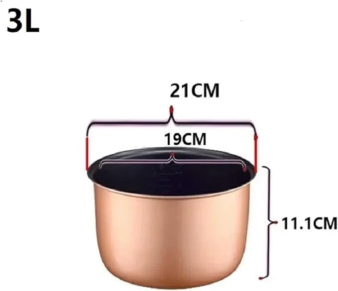 2L 3L 4L 5L Gold Rice Cooker Pot Aluminum Alloy Tank for Intelligent Rice Cookers Bowl Tank(3L)