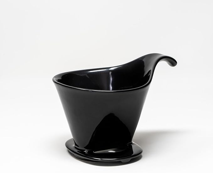 Zero Japan - Bee House Pour Over Coffee Dripper - Lead-Free &amp Cadmium-Free Ceramic Coffee Maker with Elegant Peek Hole Drip Cone Brewer Coffee Gifts Brewing Accessories - Black Standard Size