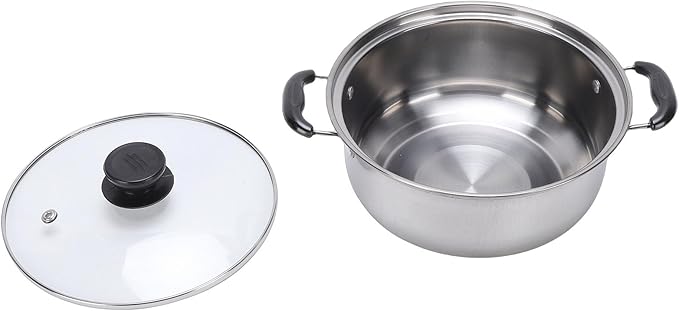 Pssopp 5PCS Stainless Steel Milk Pot Cookware Sets Handle Versatile Size Options Kitchen Sauce Cookware Set with Glass Lids for Induction Cooktop 5PCS Stainless Steel Milk Pot Heat