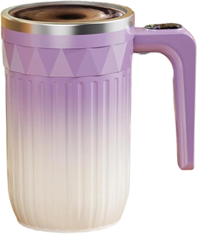 Rechargeable Self Stirring Cup - Electric Coffee Mug for Cocoa | High Torque Motor with Insulated Thermal Walls &amp Button for Birthday Busy Commuters Tea Lovers and Local Cafes