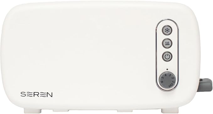 BergHOFF Seren Side Loading Toaster with Cool Touch Exterior and Removable Crumb Tray With Cream Panel use as Serving Tray