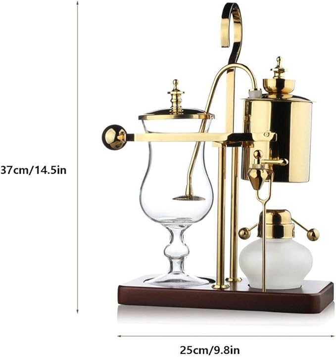 Stainless Steel Siphon Coffee Maker - Manual Drip Filter Espresso and Cappuccino Machine for Home Use Silver(Gold)