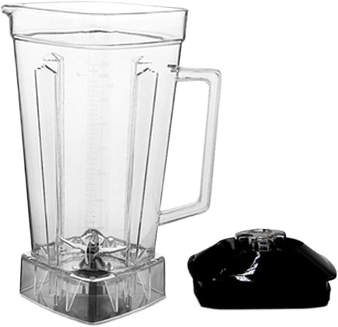 2L Square Container Jar Jug Pitcher Cup Bottom With Serrated Smoothies Blades Lid BPA FREE For Commercial Blender Spare Parts