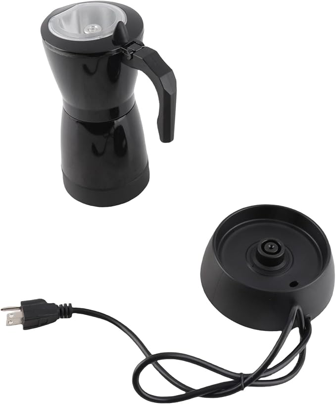 Italian Pot Electric Coffee Maker 300ML Fine Holes Pot 550W 6 Cup Camping with Aluminum Alloy Design Ideal for Home Office &amp Travel