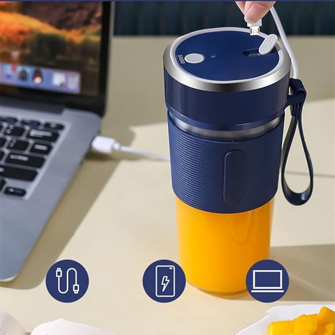 Blender for Shakes and Smoothies – 300ml Portable Blender USB Rechargeable – Multifunctional Smoothie Maker with Ultra Sharp Blades and Non-BPA Blender Bottle – Ideal for Traveling Gym Office