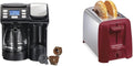 Hamilton Beach FlexBrew Trio 2-Way Coffee Maker Compatible with K-Cup Pods or Grounds &amp 2 Slice Toaster with Extra Wide Slots Shade Selector Auto-Shutoff