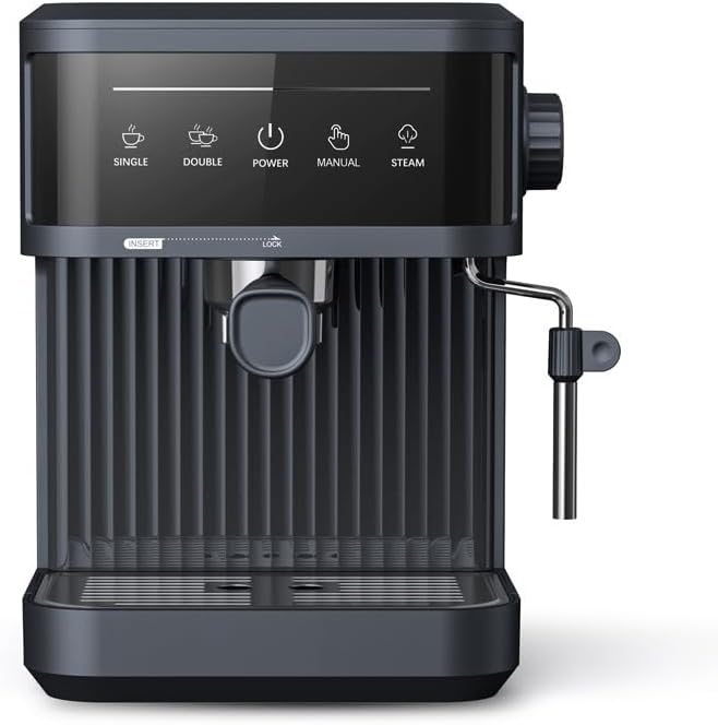 20bar Espresso Coffee Machine Italian Semi-Automatic Coffee Machine with Steam Wand 60oz Removable Water Tank Ntc Ntelligent Temperature Control Coffee Maker for HomeA