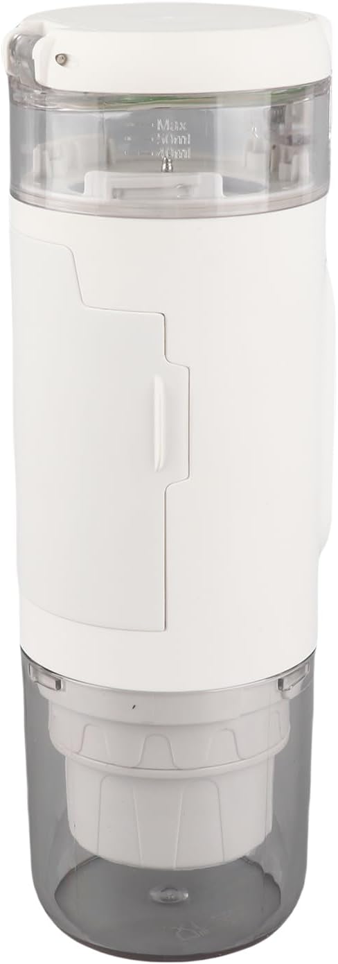 Yctze Portable Electric Coffee Maker - Cordless Mini Brewer with 2-in-1 GroundCapsule 18 Bar Pressure 2500mAh Battery Ideal for Travel &amp Camping (White)