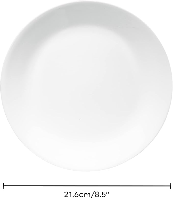 Corelle Vitrelle 4-Pieces 8.5 Glass Salad/Appetizer Plates Chip &amp Crack Resistant Glass Dinnerware Set Plates Winter Frost White