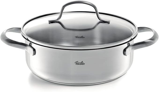 Fissler San Francisco 4-Piece Stainless Steel Cookware Saucepan Kitchen Set with Glass Lids Induction (3 Saucepans and 1 Stewing Pot)