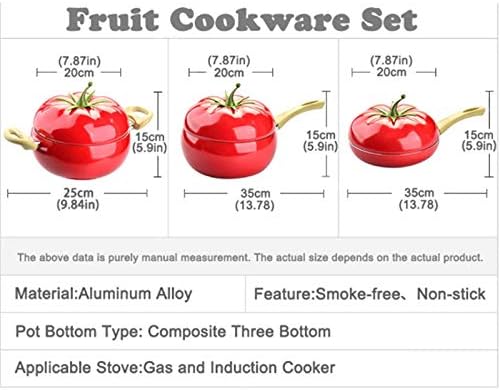 Cookware set Fruit Frying pan milk pot Cooking Pot enamel Soup pot Saucepan Induction Cooker Aluminum kitchen hotpot Casserole(E)