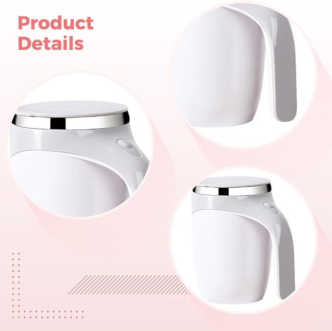Auto Stirring Mug - 380 Ml Self-Mixing Cup With Smooth Stainless Steel Interior One-Tap Control For Easy Blending &amp Cooling