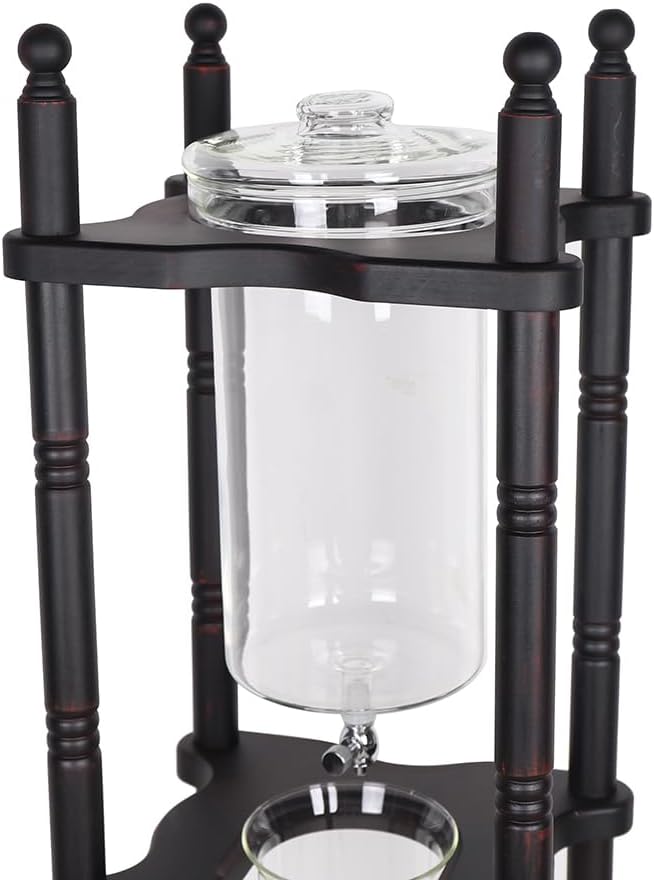 Iced Cold Brew Drip Tower Black Ice Coffee Machine Large Capacity Cold Brew Coffee Tower Cold Brew Drip Tower 84.54ounces (Black)