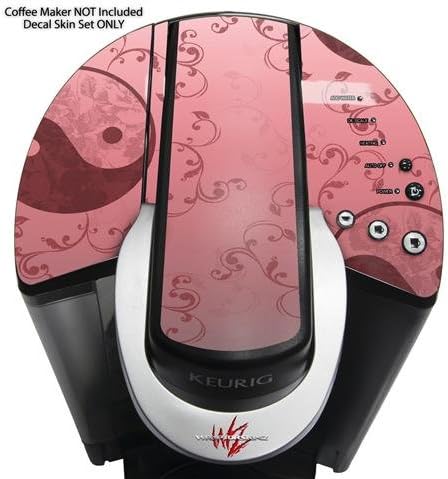 Decal Style Vinyl Skin compatible with Keurig K40 Elite Coffee Makers Feminine Yin Yang Red (COFFEE MAKER NOT INCLUDED)