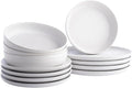 Porto by Stone Lain Macchio 12-Piece Premium Kitchen &amp Dining Dinnerware Set Stoneware White Matte Crafted in Portugal Dishwasher and Microwave Safe Scratch-Resistant Dish Set for 4