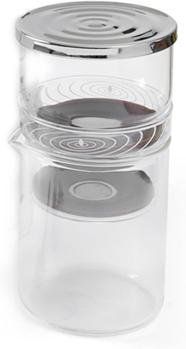 Akozon 300ml Cold Brew Coffee Maker - Borosilicate Glass Iced Coffee Brewer with Dripper for Home Office and Travel