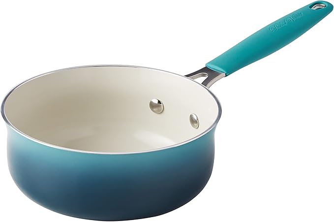 12-Piece Enamel Classic Ceramic Cookware Set Ombre Teal
