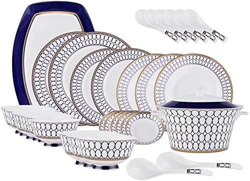 Round Dinnerware Sets Ceramic Dinner Plate Sets Plates and Bowls Sets Dish Set22 Pcs
