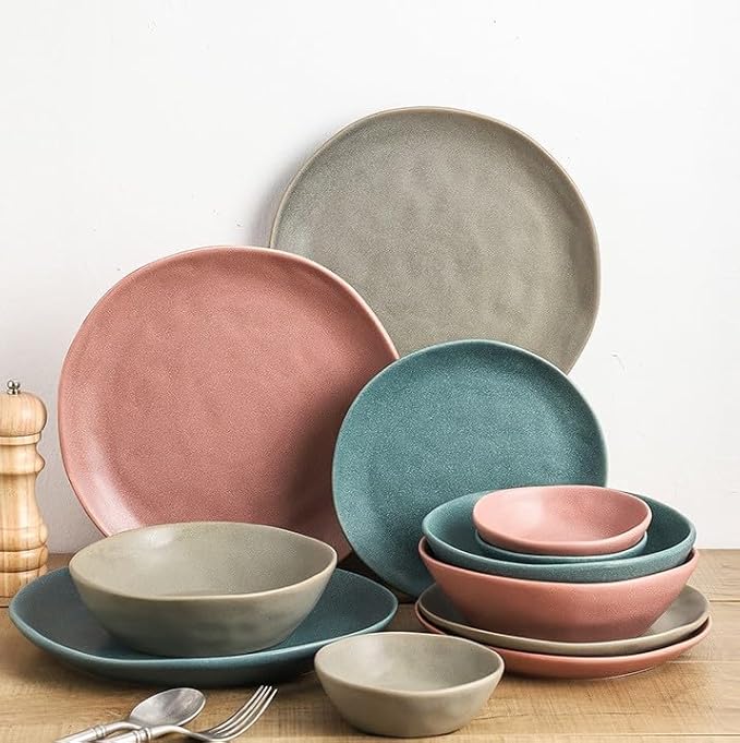 Ceramic Dinnerware Set 16Pcs solid color Design Porcelain Dishes