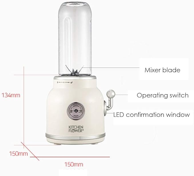 Retro Mini Blender Tritan BPA BPA Free Jar Smoothie Ice Crush Blender 600mL Capacity 220v Cream Color